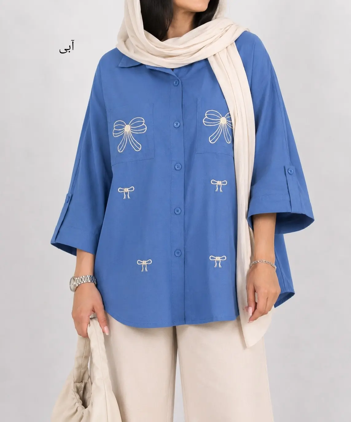 مانتو لینن گلدوزی پگاه